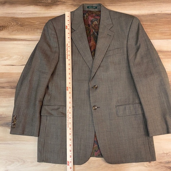 Lauren Ralph Lauren Blazer Mens 40R Wool Paisley lined 2 Button Green Brown - Picture 3 of 14
